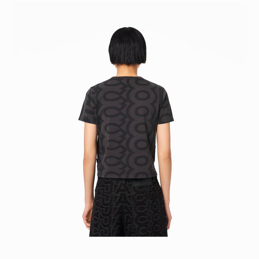 Marc Jacobs Monogram Baby T-Shirt Women's T-Shirt Black / Charcoal  Australia |  JFA-052483