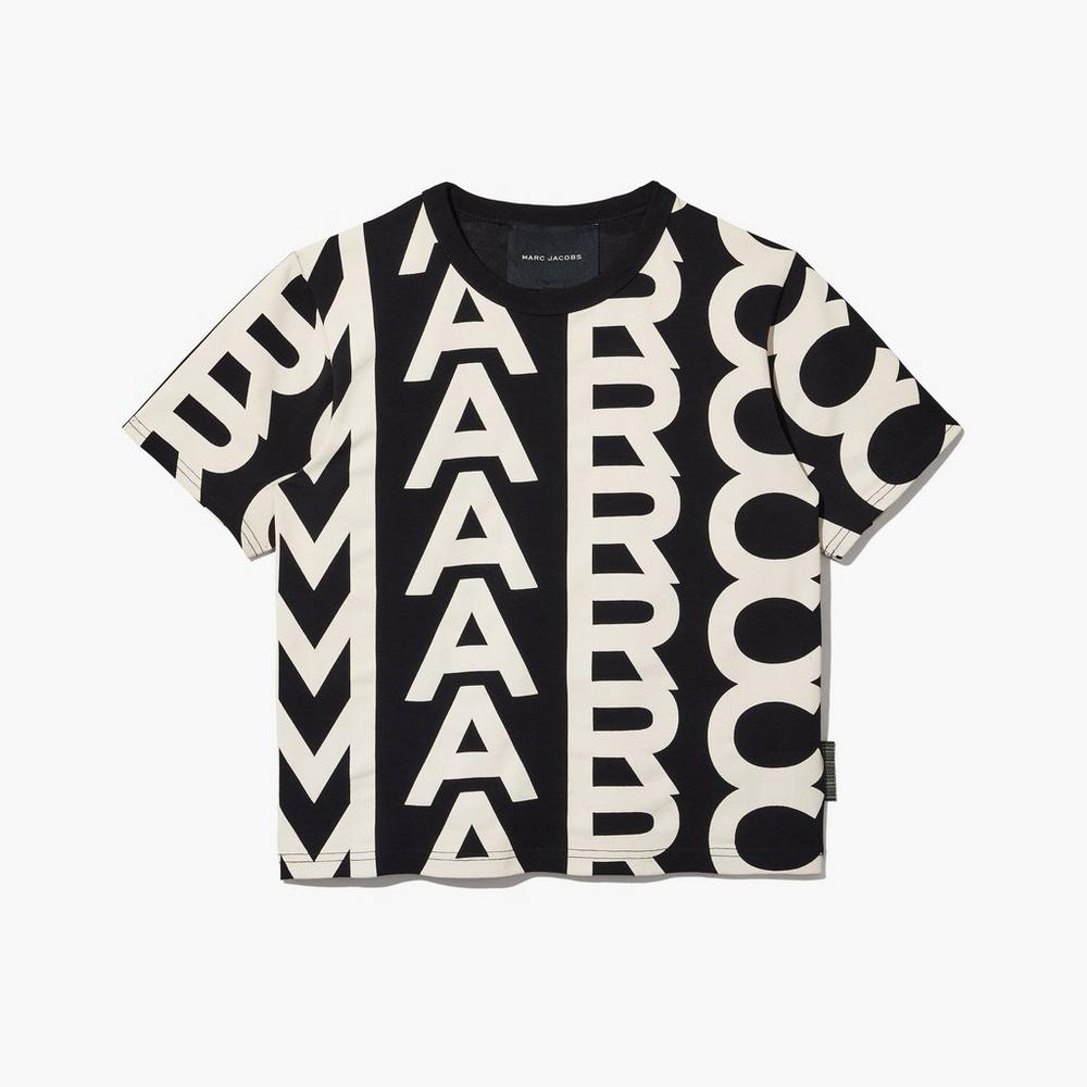 Marc Jacobs Monogram Baby Tee Women\'s Tee Black / Ivory  Australia |  ZEU-354162