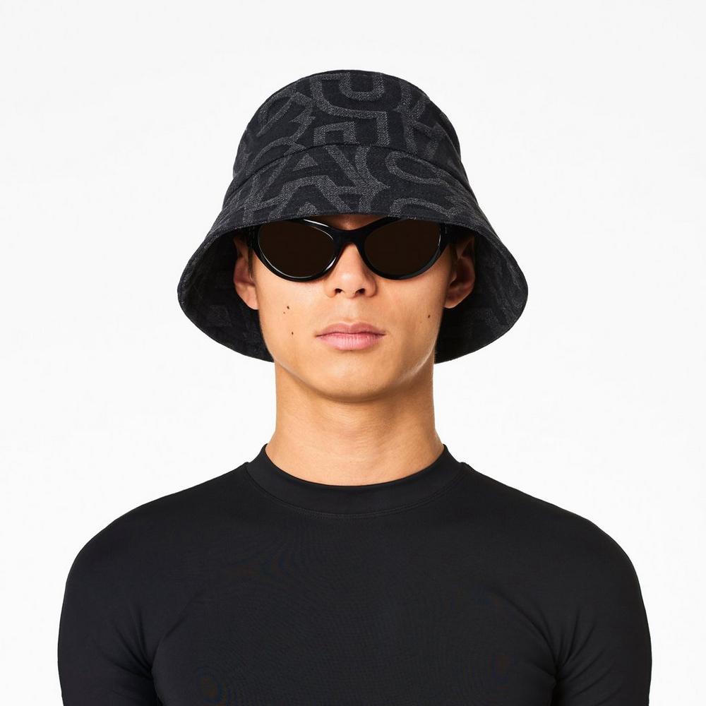 Marc Jacobs Monogram Bucket Women's Hat Black  Australia |  EOB-254386