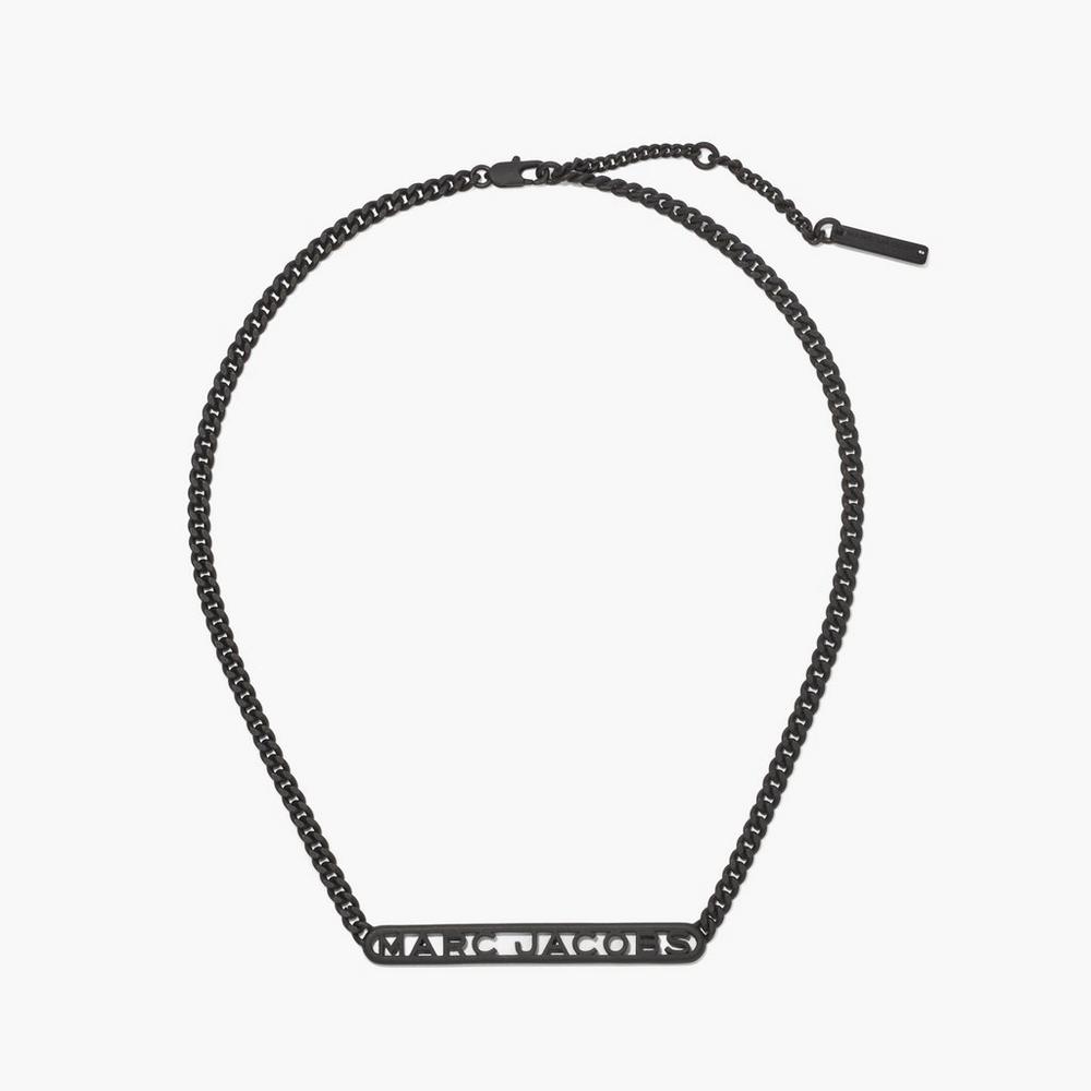 Marc Jacobs Monogram Chain DTM Women\'s Necklace Black  Australia |  MCK-190256