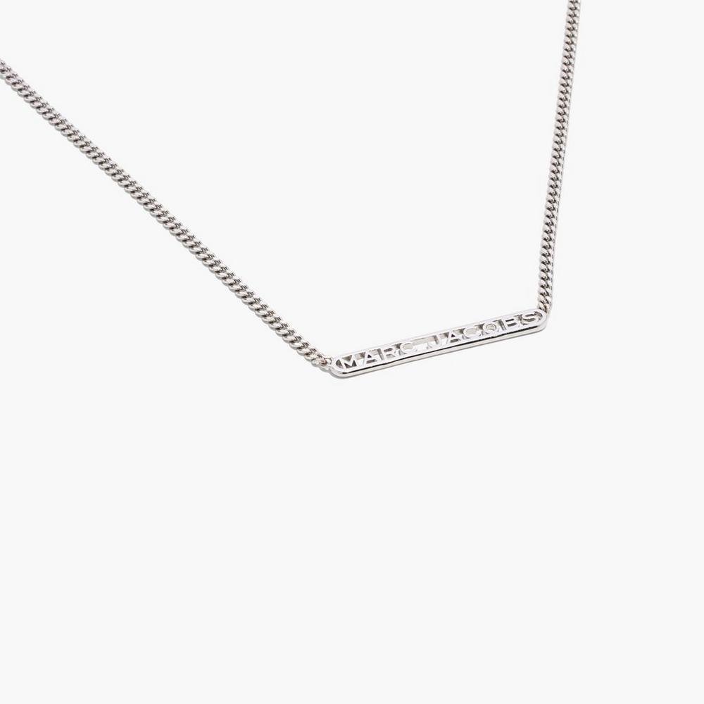 Marc Jacobs Monogram Chain Women's Necklace Silver  Australia |  KIT-748293