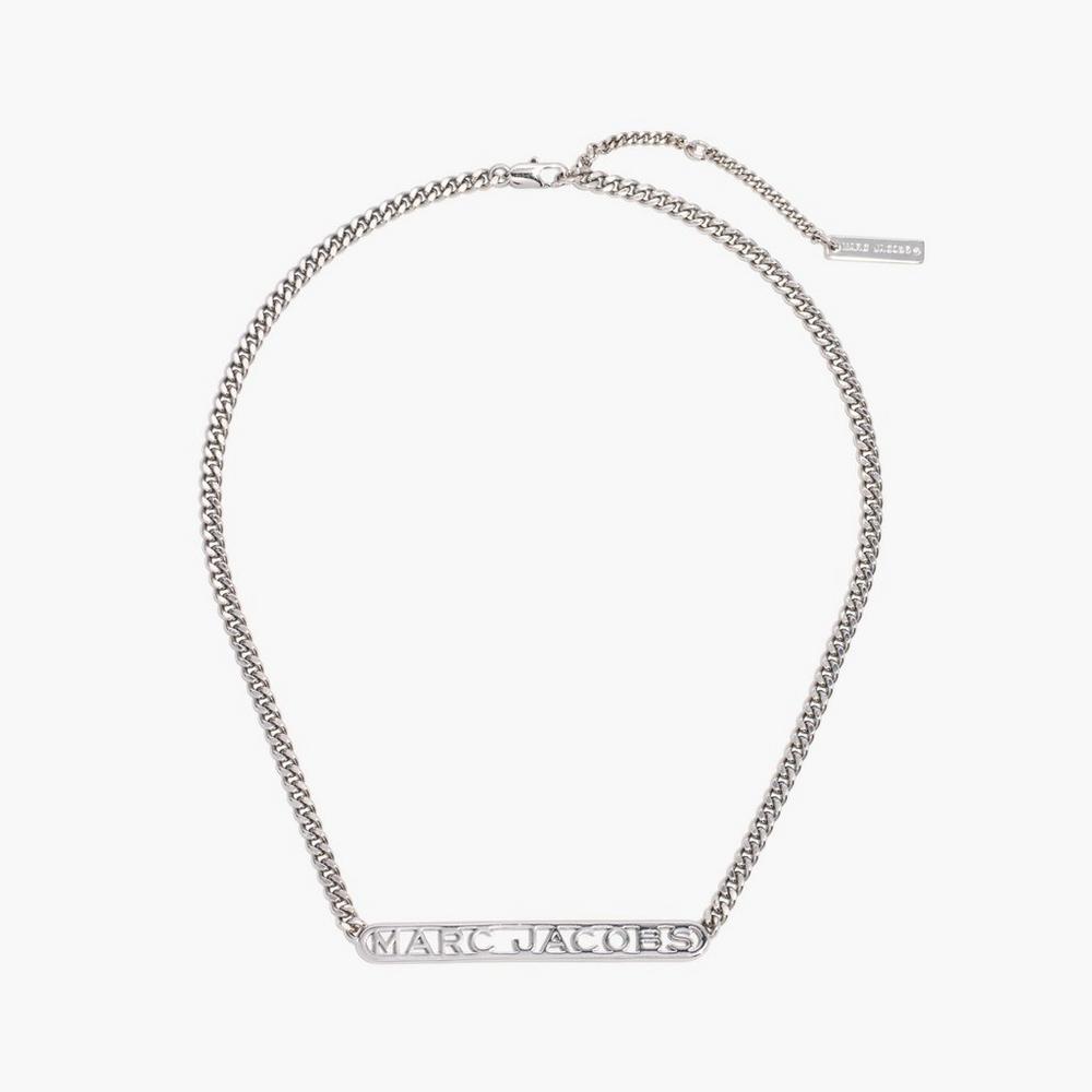 Marc Jacobs Monogram Chain Women\'s Necklace Silver  Australia |  KIT-748293