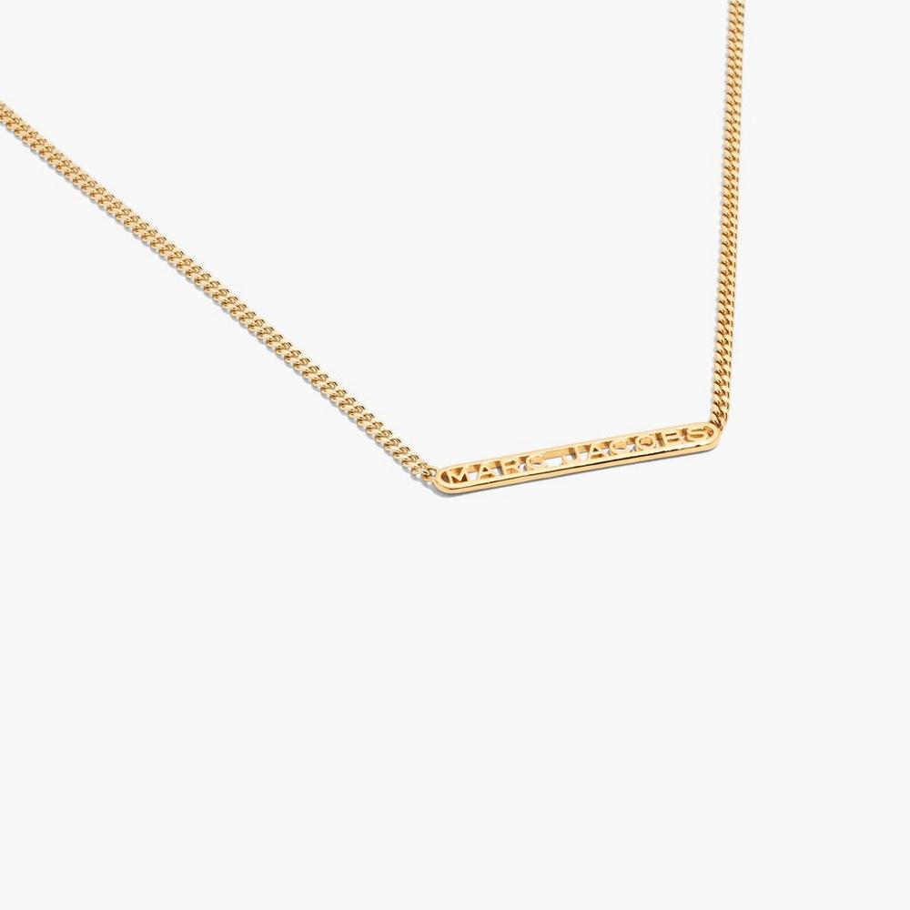 Marc Jacobs Monogram Chain Women's Necklace Gold  Australia |  OIP-420915