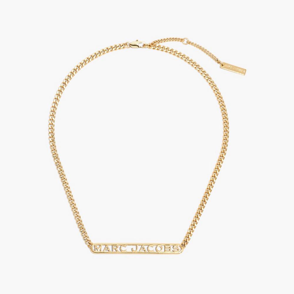 Marc Jacobs Monogram Chain Women\'s Necklace Gold  Australia |  OIP-420915