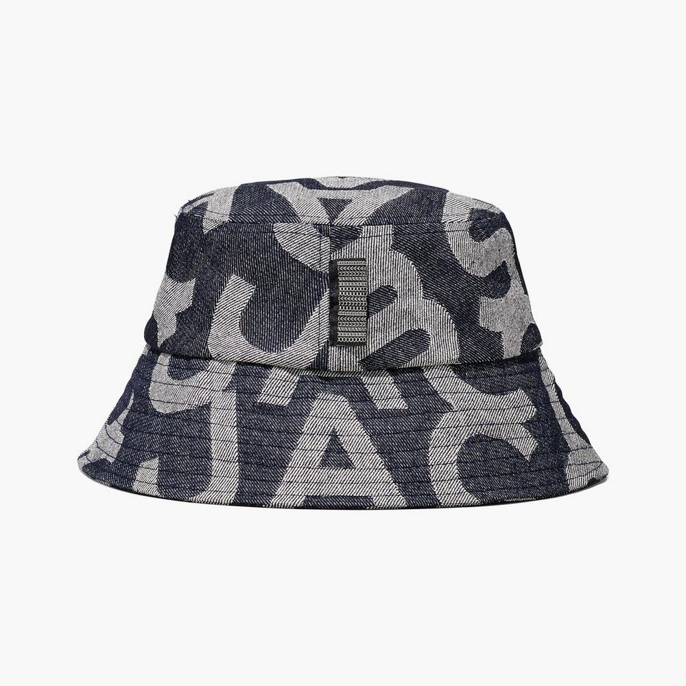 Marc Jacobs Monogram Denim Bucket Women's Hat Denim Blue  Australia |  QEZ-715240