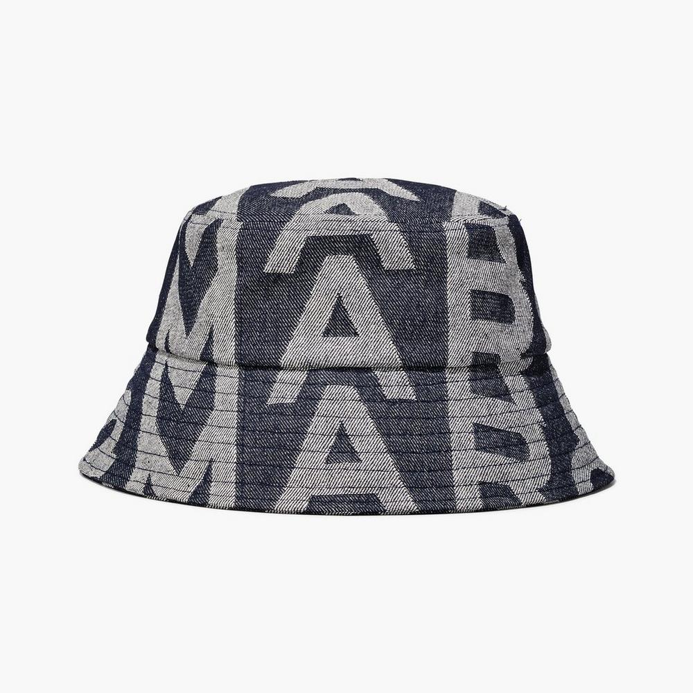 Marc Jacobs Monogram Denim Bucket Women\'s Hat Denim Blue  Australia |  QEZ-715240