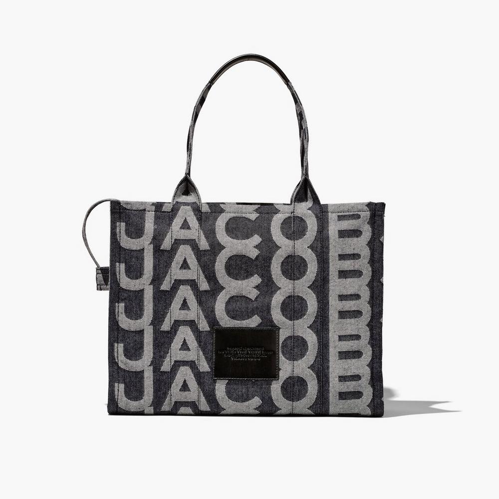 Marc Jacobs Monogram Denim Large Tote Women's Tote Bag Denim Blue  Australia |  GSC-034217