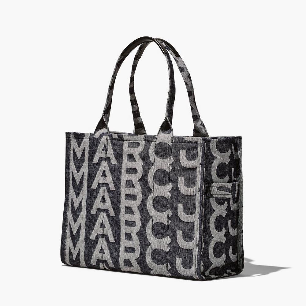 Marc Jacobs Monogram Denim Large Tote Women's Tote Bag Denim Blue  Australia |  GSC-034217