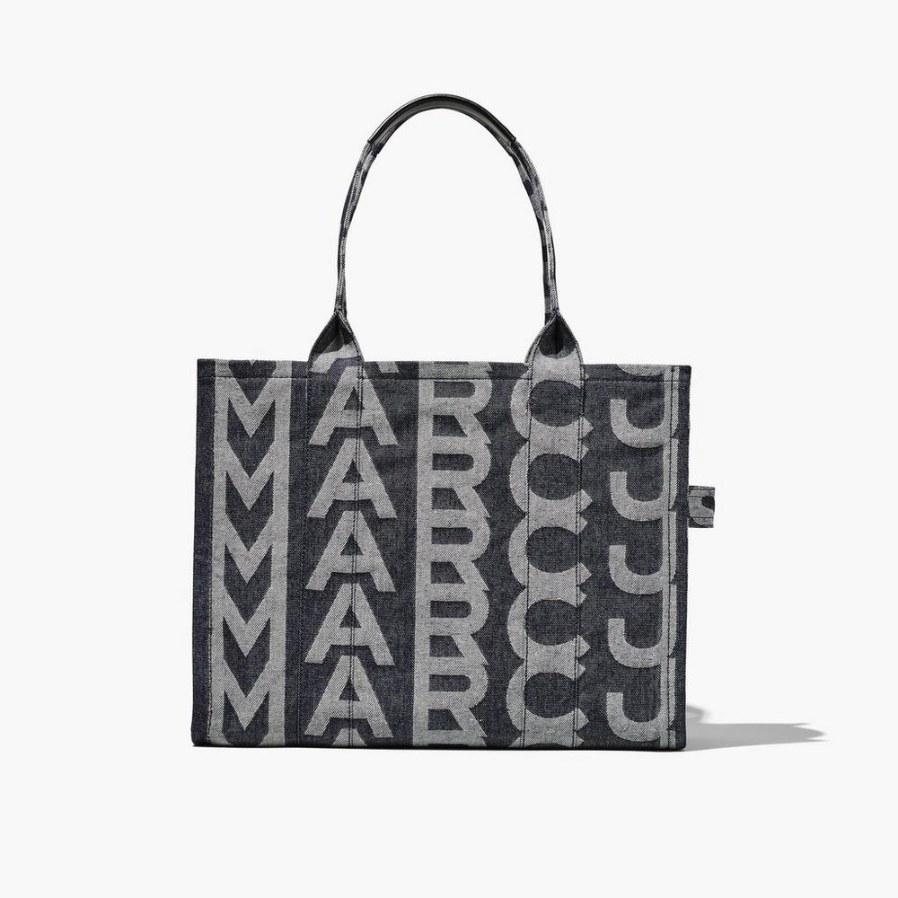 Marc Jacobs Monogram Denim Large Tote Women\'s Tote Bag Denim Blue  Australia |  GSC-034217