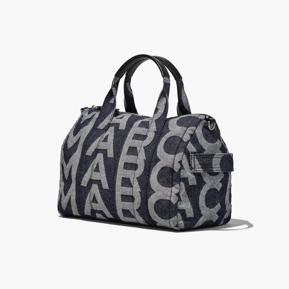 Marc Jacobs Monogram Denim Women's Duffle Bag Denim Blue  Australia |  DPC-160359