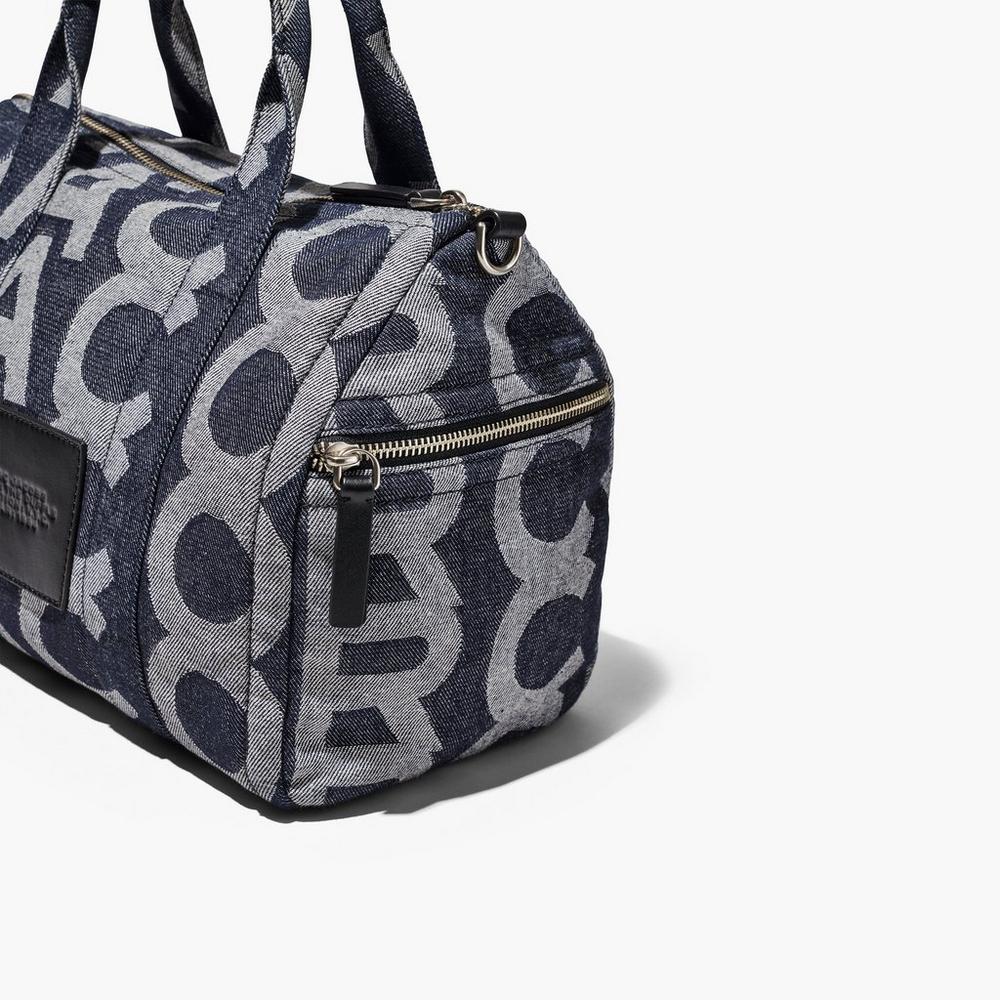 Marc Jacobs Monogram Denim Women's Duffle Bag Denim Blue  Australia |  DPC-160359