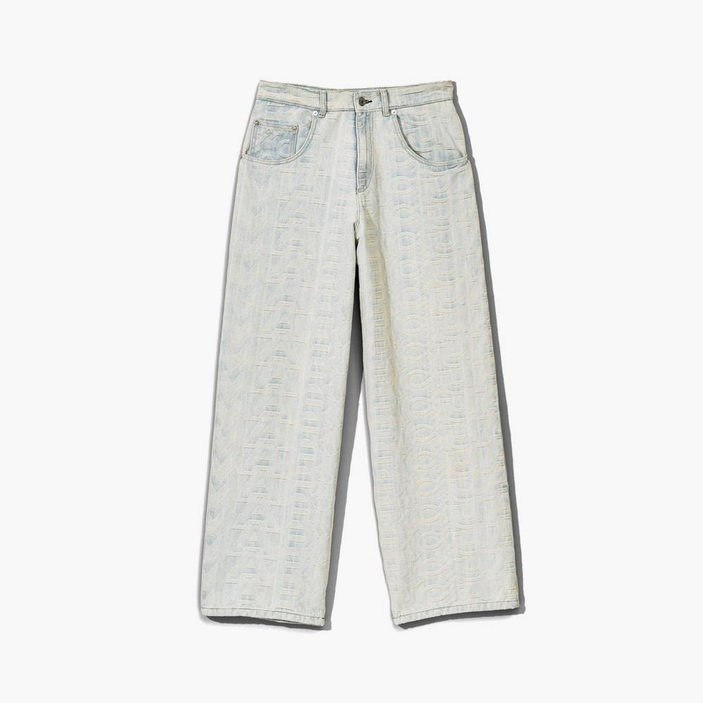 Marc Jacobs Monogram Denim Women\'s Pant Ice Blue  Australia |  URX-513869