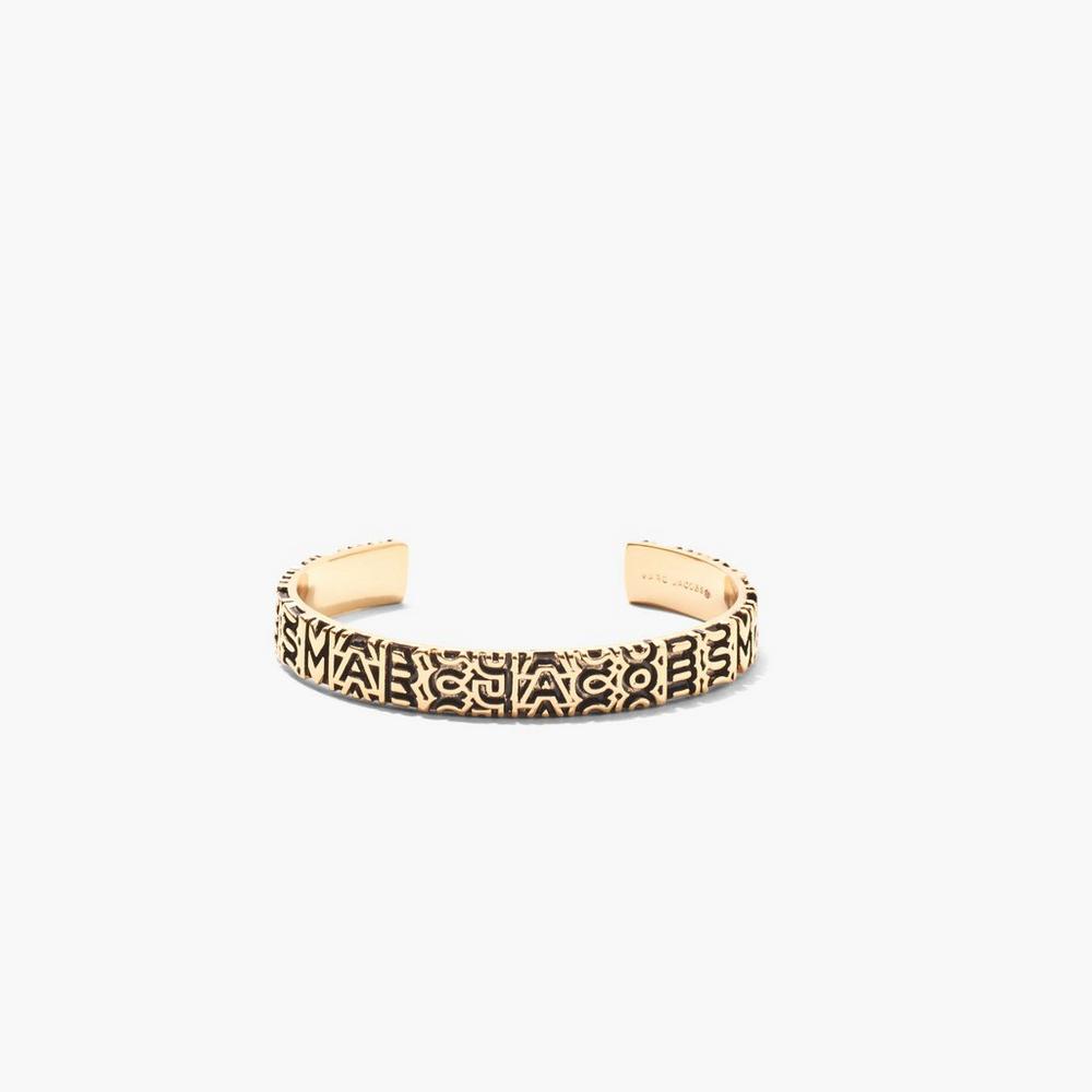 Marc Jacobs Monogram Engraved Women\'s Bracelet Aged Gold  Australia |  IKR-732568