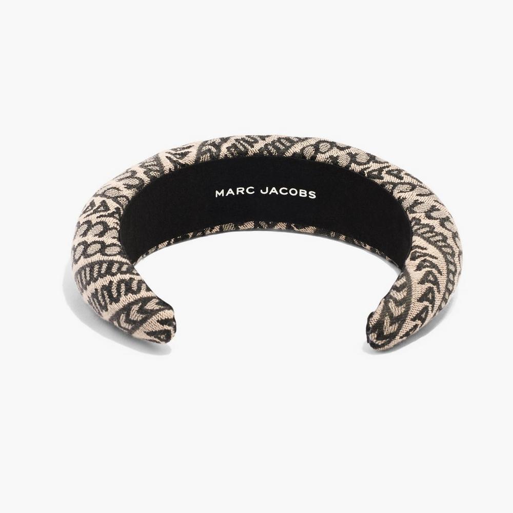 Marc Jacobs Monogram Headband Women's Hair Accessories Natural Jacquard Black  Australia |  MBR-975840