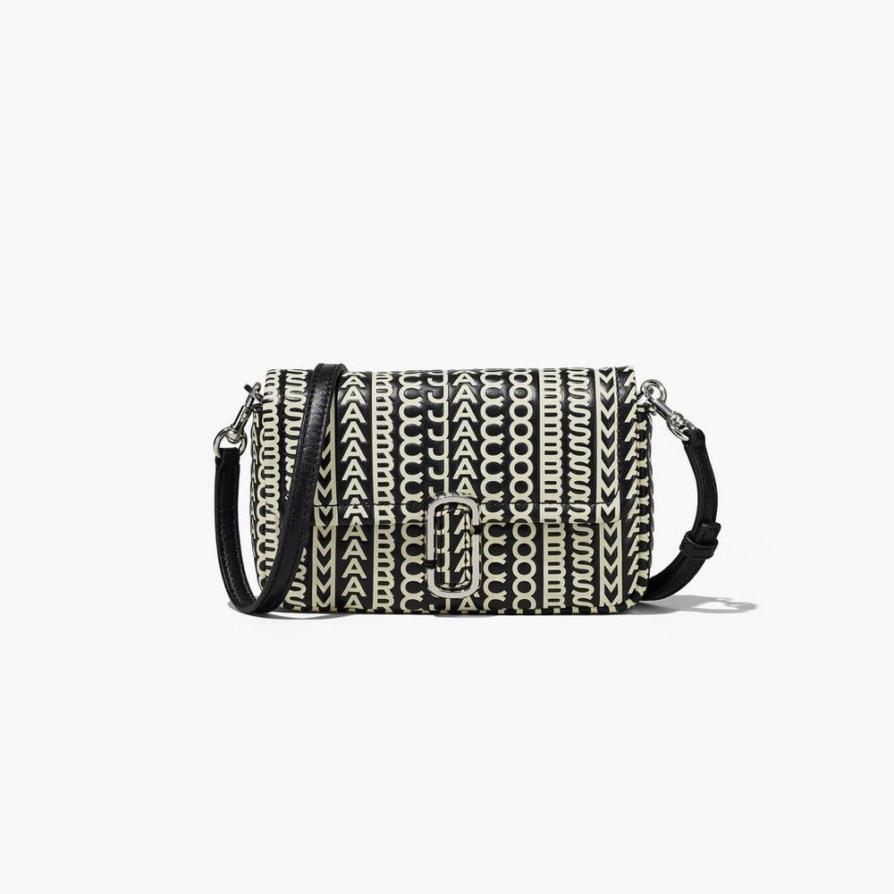 Marc Jacobs Monogram J Marc Women's Mini Bag Black / White  Australia |  LNI-432160