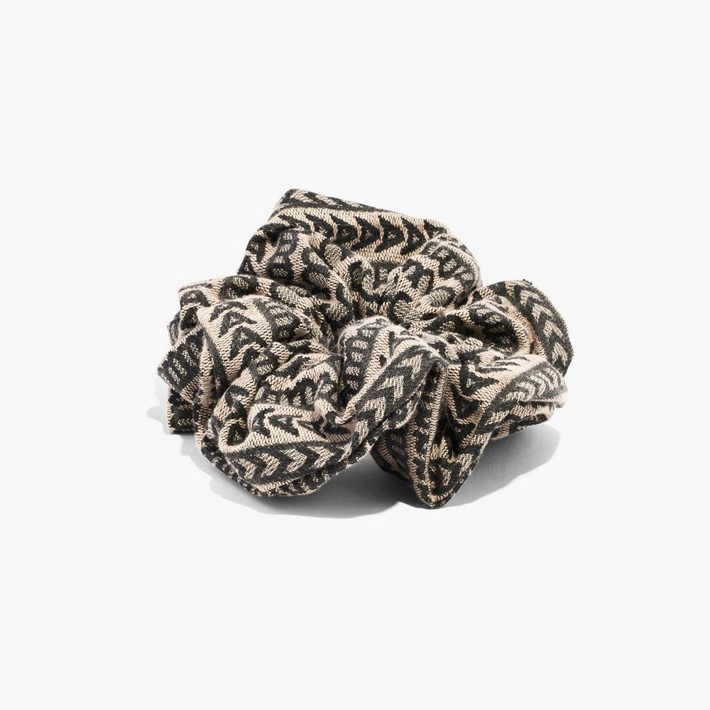 Marc Jacobs Monogram Jacquard Scrunchie Women\'s Hair Accessories Natural Jacquard Black  Australia |  VRH-279510