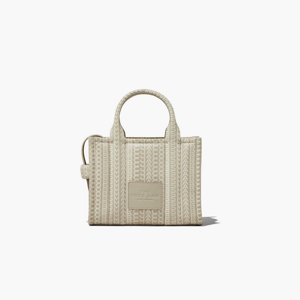 Marc Jacobs Monogram Leather Mini Tote Women's Tote Bag Khaki  Australia |  PXG-052491