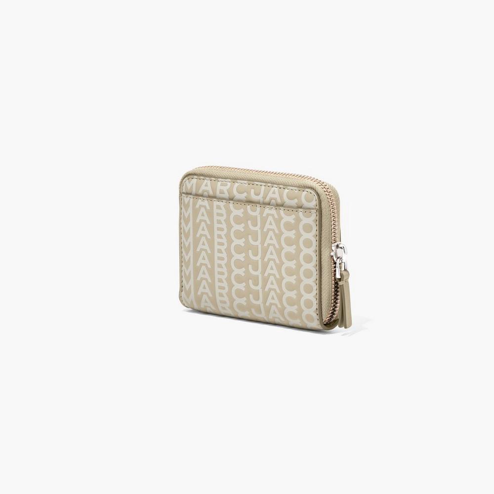 Marc Jacobs Monogram Leather Zip Around Women's Small Wallets Khaki  Australia |  SUM-753206