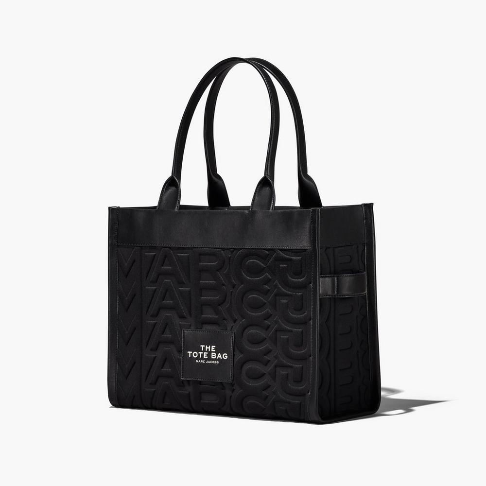 Marc Jacobs Monogram Neoprene Large Women's Tote Bag Black  Australia |  RYX-095648