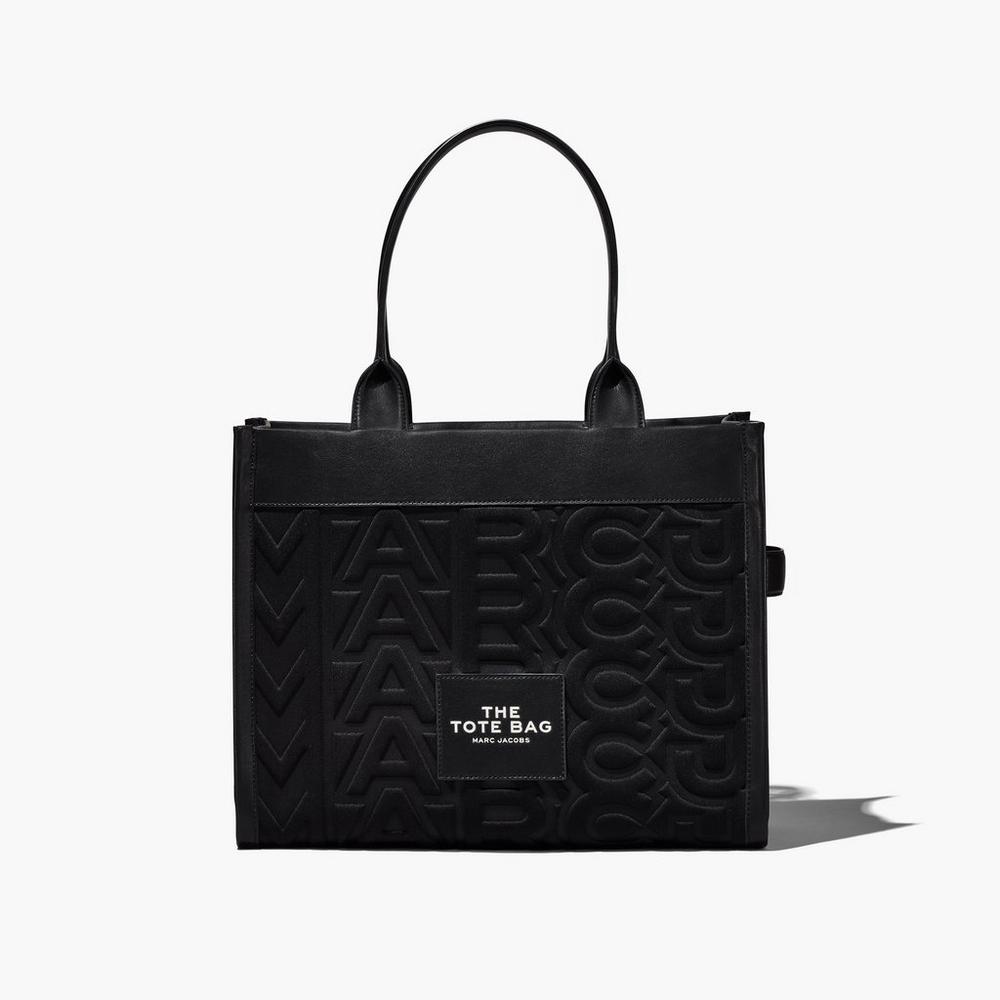 Marc Jacobs Monogram Neoprene Large Women\'s Tote Bag Black  Australia |  RYX-095648