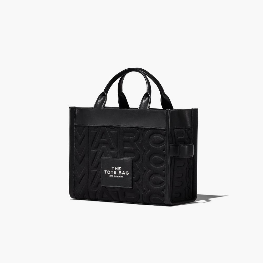 Marc Jacobs Monogram Neoprene Medium Women's Tote Bag Black  Australia |  WTG-014593