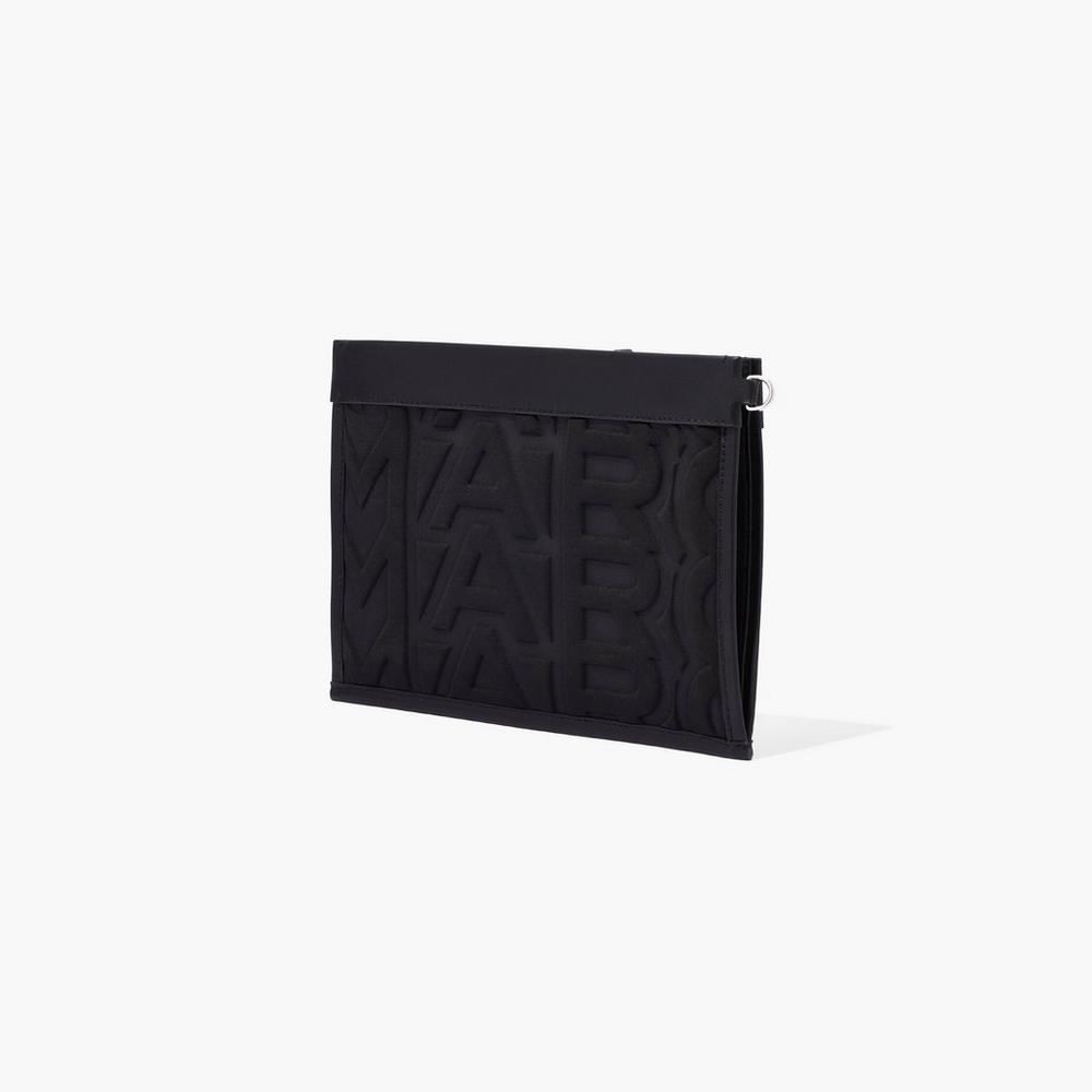 Marc Jacobs Monogram Neoprene Wristlet Women's Large Wallets Black  Australia |  LOK-134079