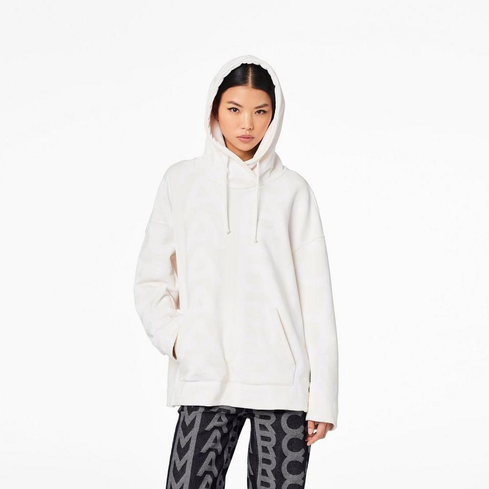 Marc Jacobs Monogram Oversized Women's Hoodie Eggshell / Optic White  Australia |  FGD-319270