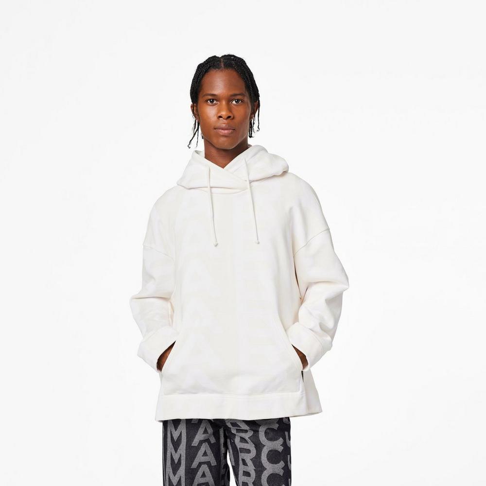 Marc Jacobs Monogram Oversized Women's Hoodie Eggshell / Optic White  Australia |  FGD-319270