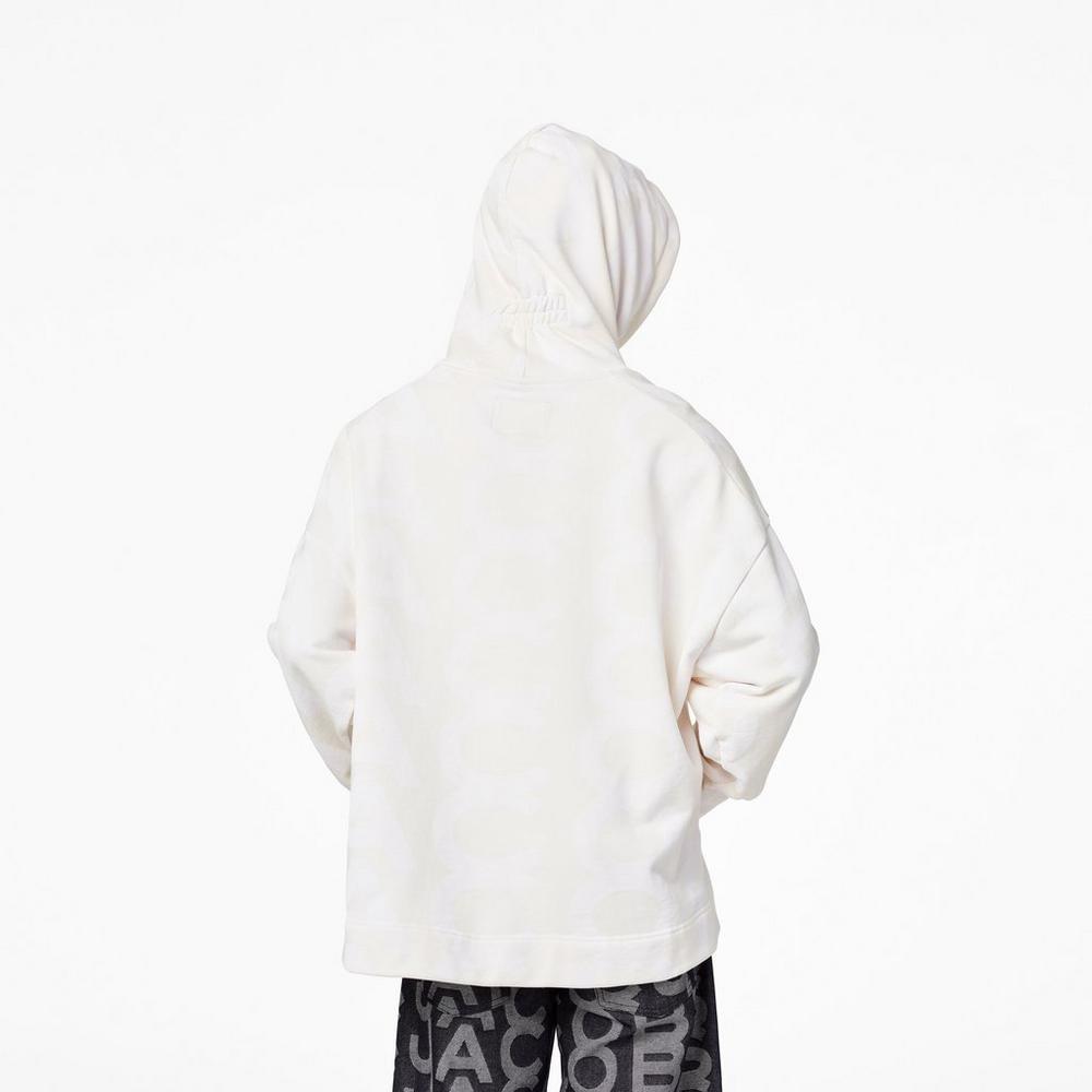 Marc Jacobs Monogram Oversized Women's Hoodie Eggshell / Optic White  Australia |  FGD-319270