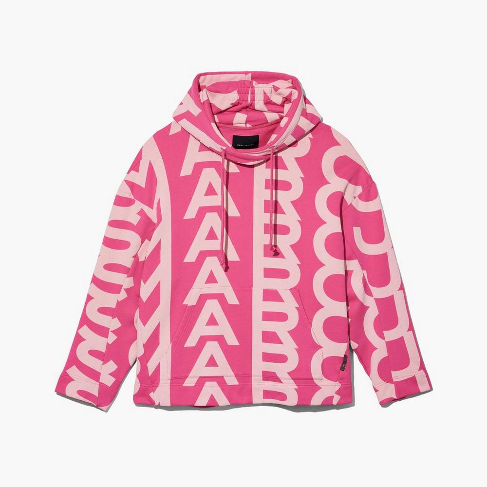 Marc Jacobs Monogram Oversized Women\'s Hoodie Light Pink / Pink  Australia |  OMY-814395