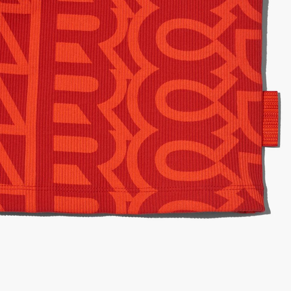 Marc Jacobs Monogram Rib Tank Women's Tank Electric Orange / True Red  Australia |  IHO-176948