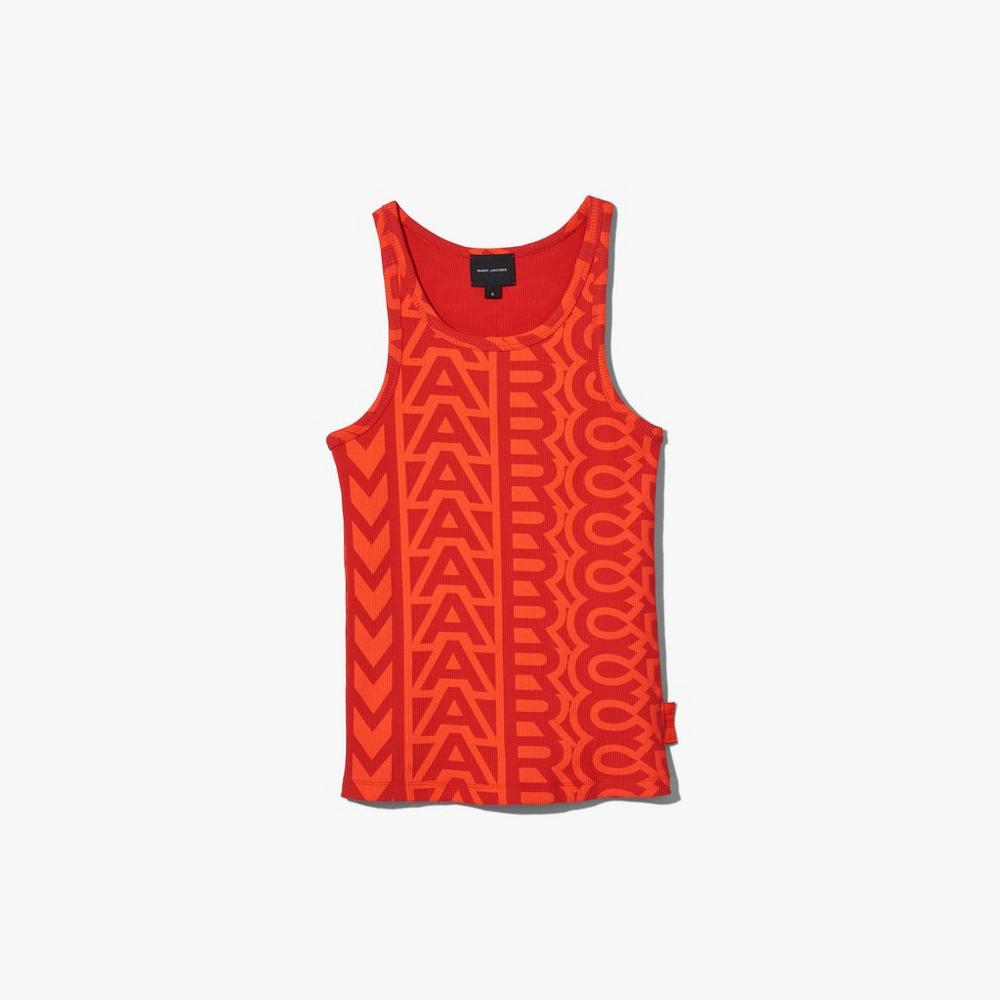 Marc Jacobs Monogram Rib Tank Women\'s Tank Electric Orange / True Red  Australia |  IHO-176948