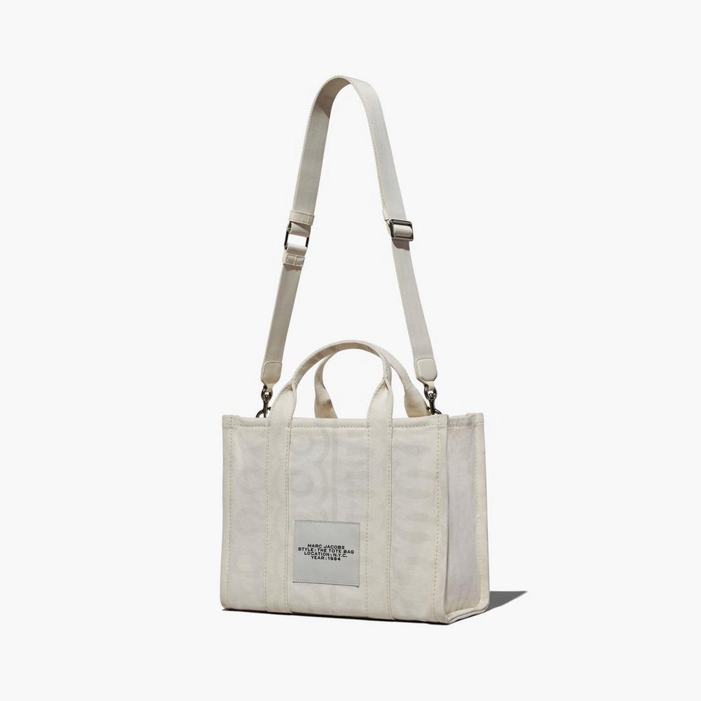 Marc Jacobs Outline Monogram Medium Women's Tote Bag Eggshell / Optic White  Australia |  LAQ-793452