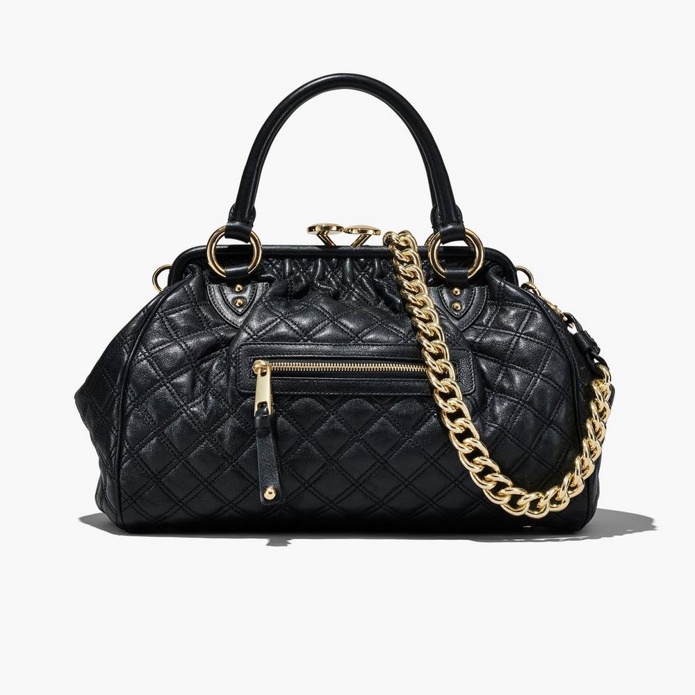 Marc Jacobs Re-Edition Quilted Leather Women\'s Stam Bag Black  Australia |  DWL-532964