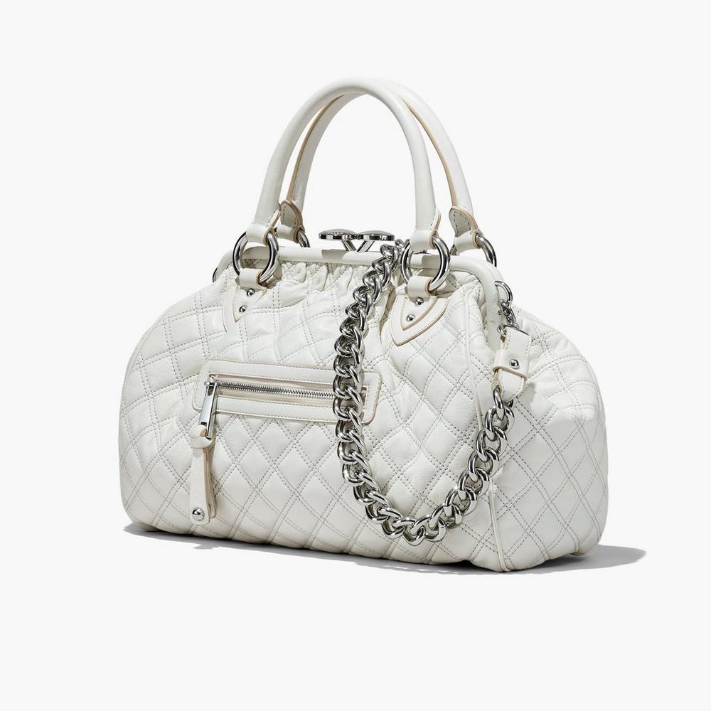 Marc Jacobs Re-Edition Quilted Leather Women's Stam Bag Cloud White  Australia |  HPO-251376