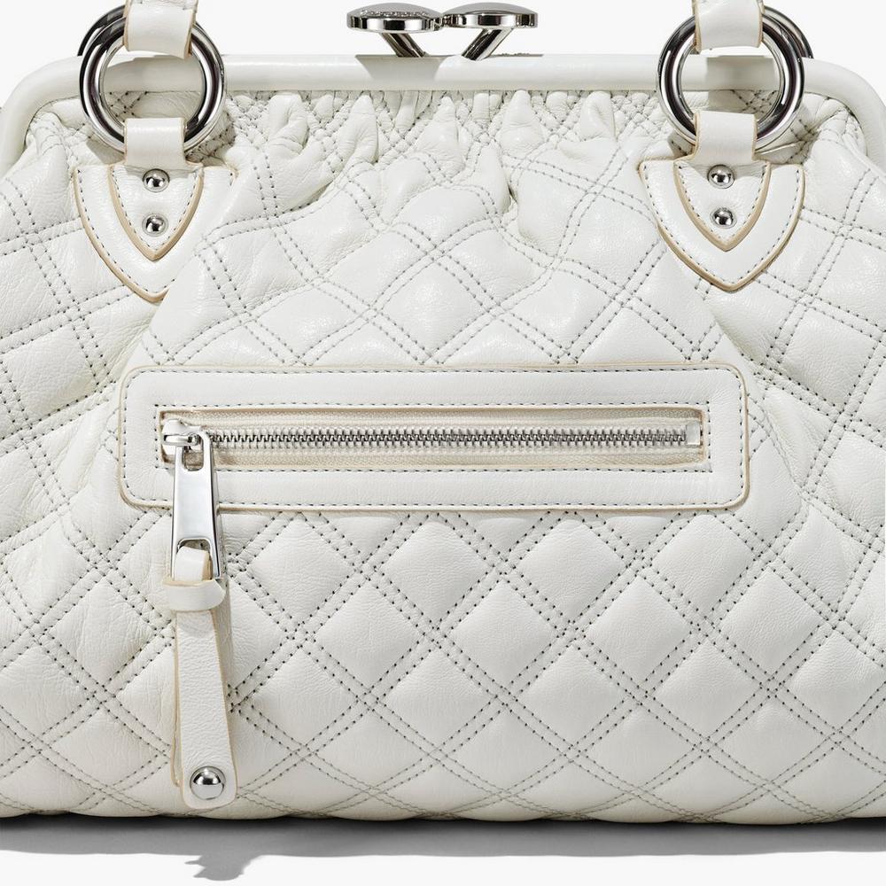 Marc Jacobs Re-Edition Quilted Leather Women's Stam Bag Cloud White  Australia |  HPO-251376