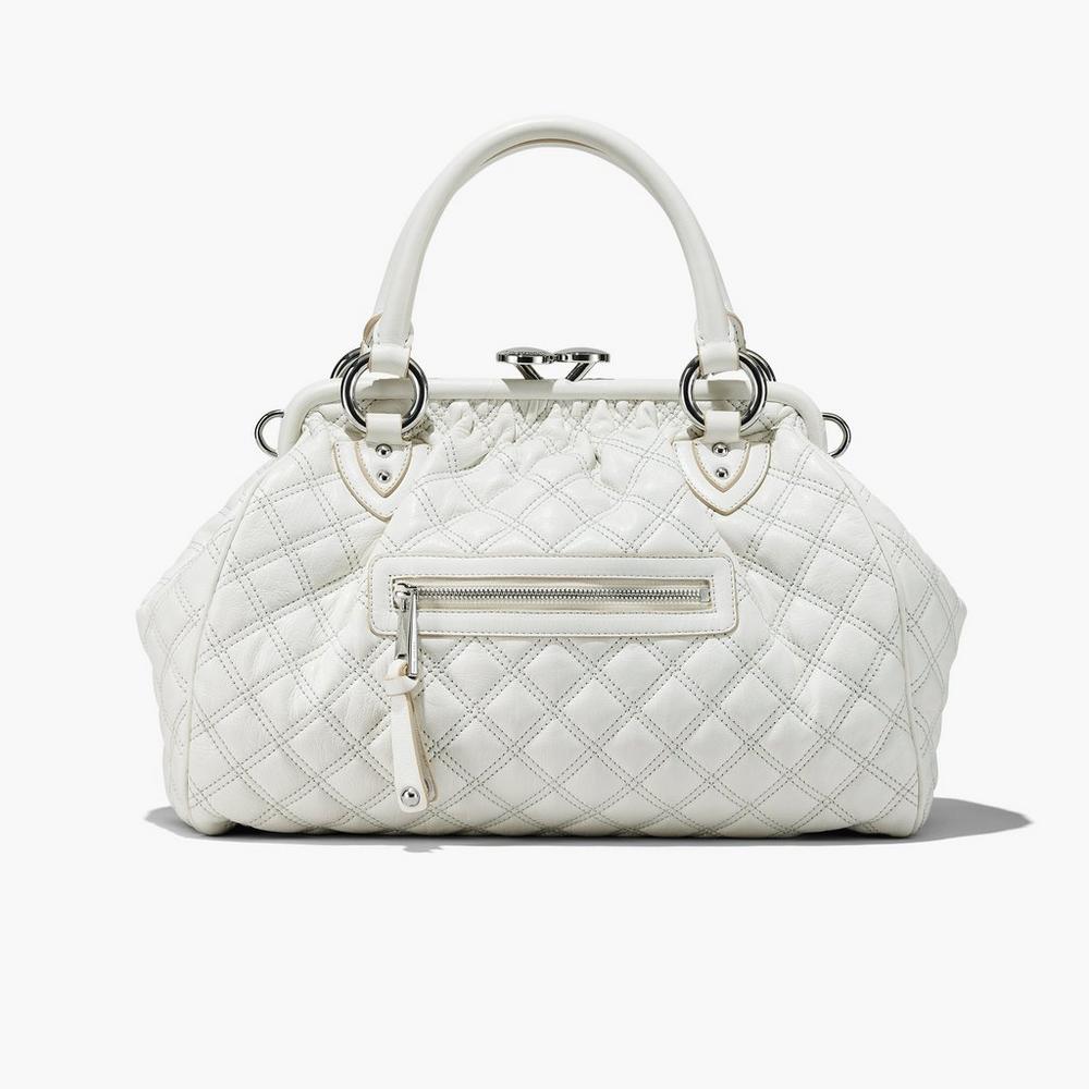 Marc Jacobs Re-Edition Quilted Leather Women's Stam Bag Cloud White  Australia |  HPO-251376