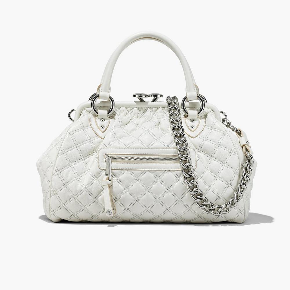 Marc Jacobs Re-Edition Quilted Leather Women\'s Stam Bag Cloud White  Australia |  HPO-251376