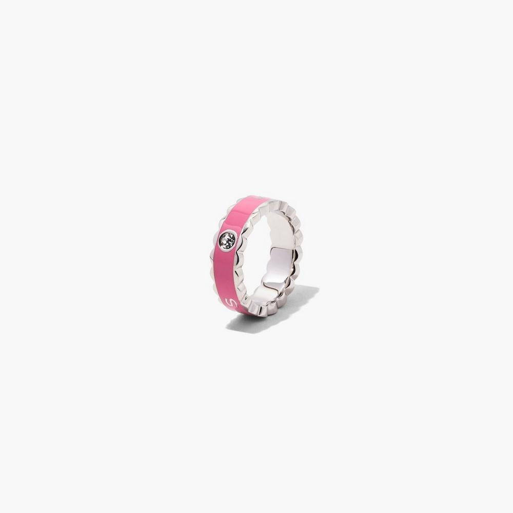 Marc Jacobs Scallop Medallion Women's Ring Candy Pink / Silver  Australia |  EDY-872915