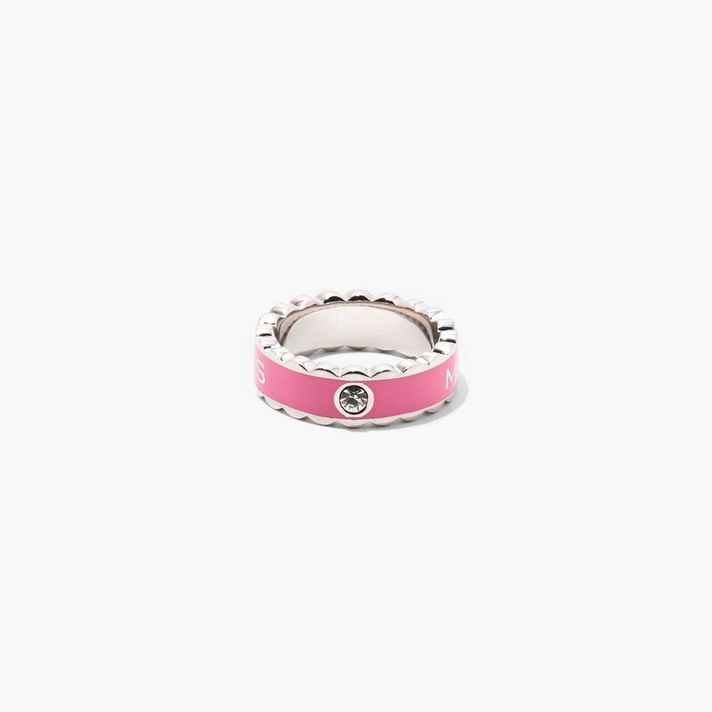 Marc Jacobs Scallop Medallion Women\'s Ring Candy Pink / Silver  Australia |  EDY-872915