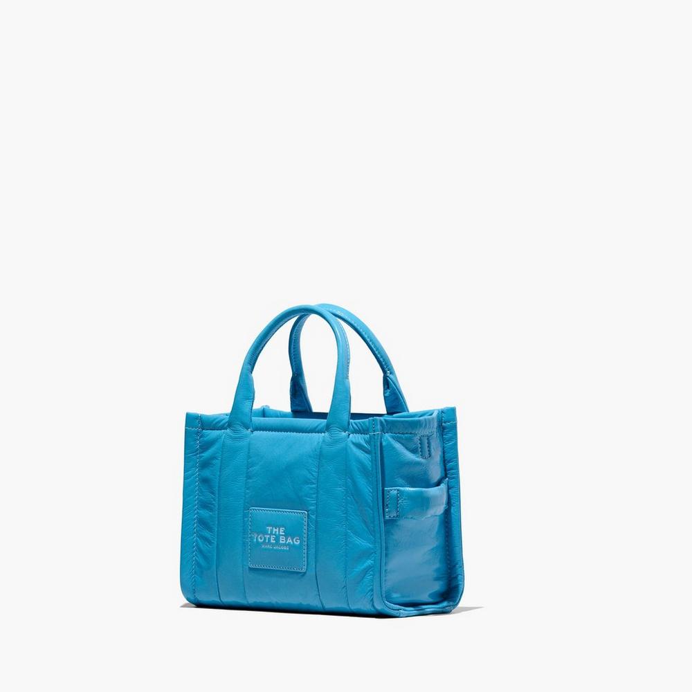 Marc Jacobs Shiny Crinkle Mini Tote Women's Tote Bag Air Blue  Australia |  CQU-563914