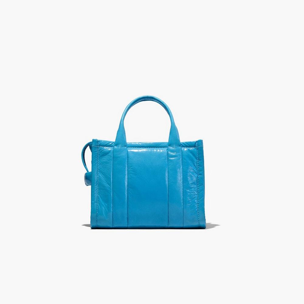 Marc Jacobs Shiny Crinkle Mini Tote Women's Tote Bag Air Blue  Australia |  CQU-563914