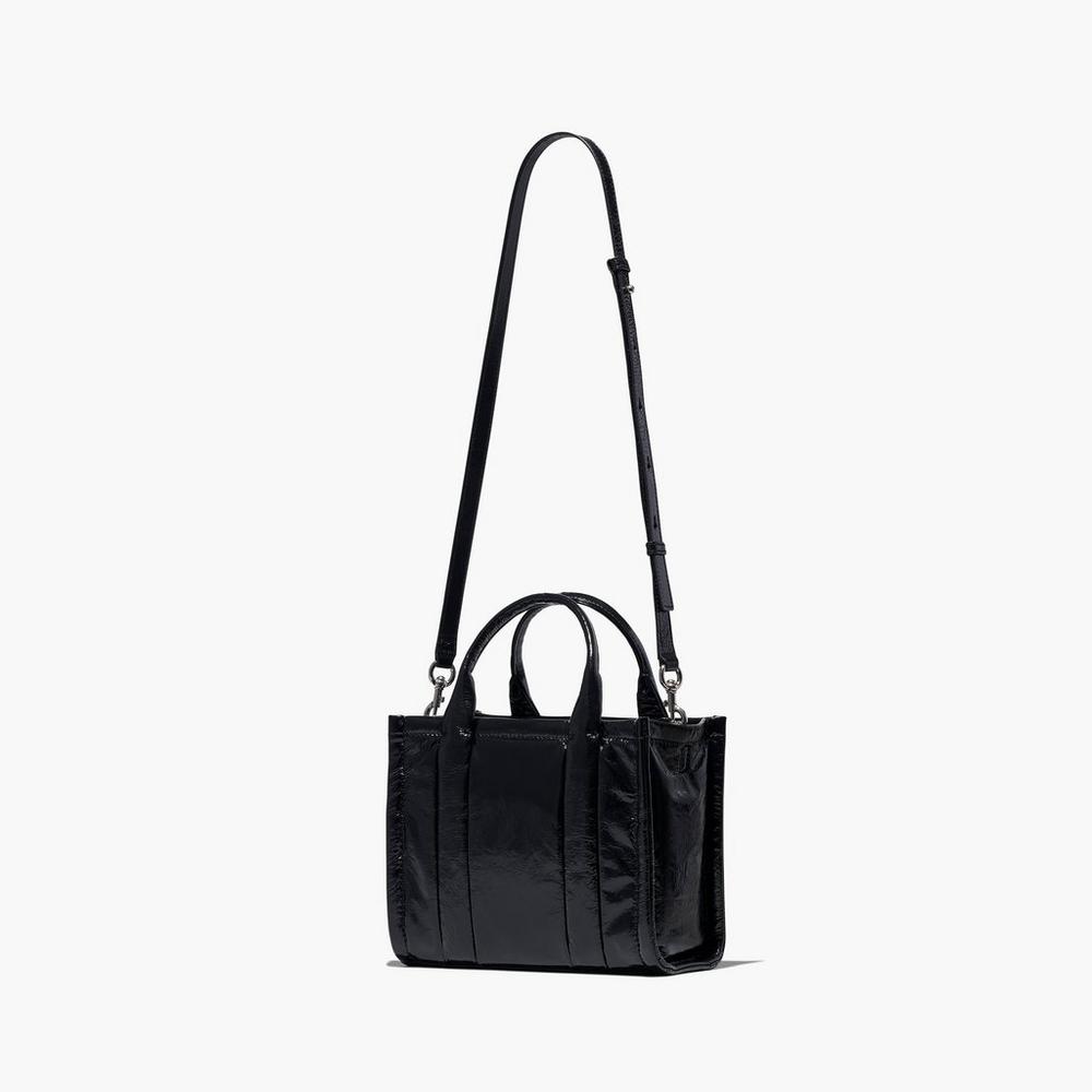 Marc Jacobs Shiny Crinkle Mini Tote Women's Crossbody Bags Black  Australia |  XDV-891750