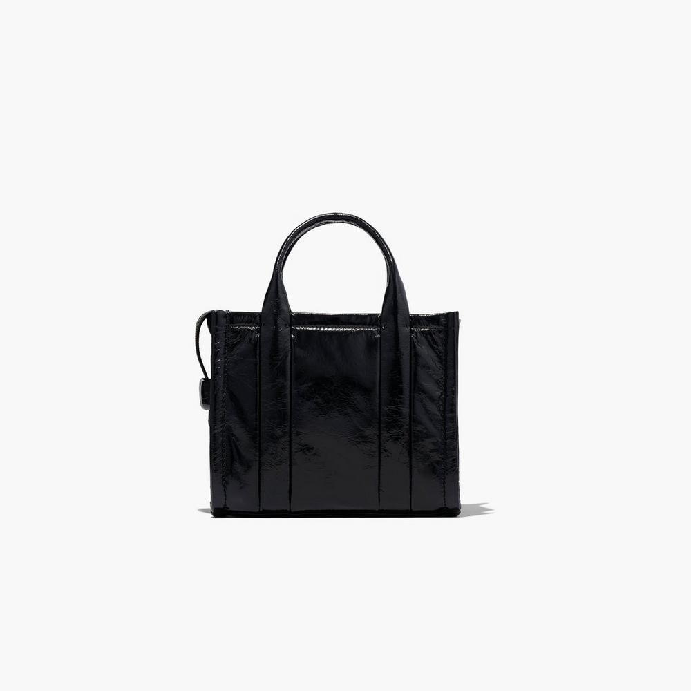 Marc Jacobs Shiny Crinkle Mini Tote Women's Crossbody Bags Black  Australia |  XDV-891750