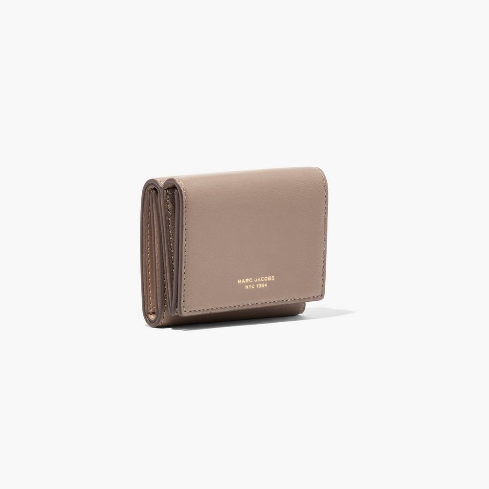 Marc Jacobs Slim 84 Medium Trifold Women's Small Wallets Cement Brown  Australia |  WUX-325179