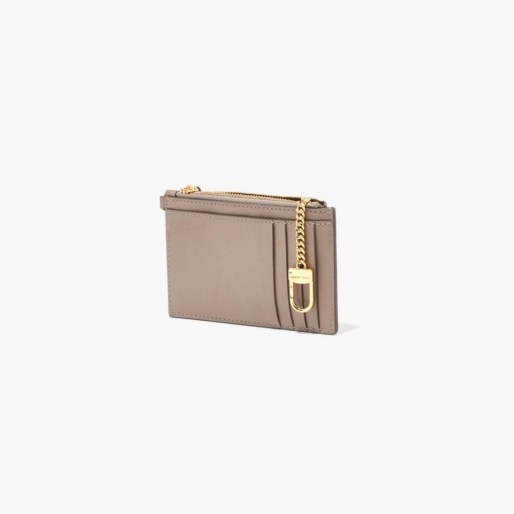 Marc Jacobs Slim 84 Top Zip Wristlet Women's Small Wallets Cement Brown  Australia |  ANU-075981