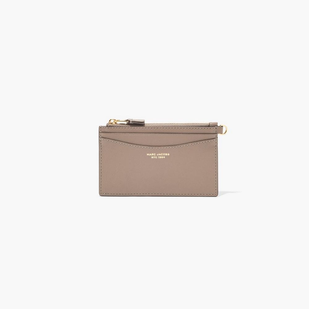 Marc Jacobs Slim 84 Top Zip Wristlet Women's Small Wallets Cement Brown  Australia |  ANU-075981