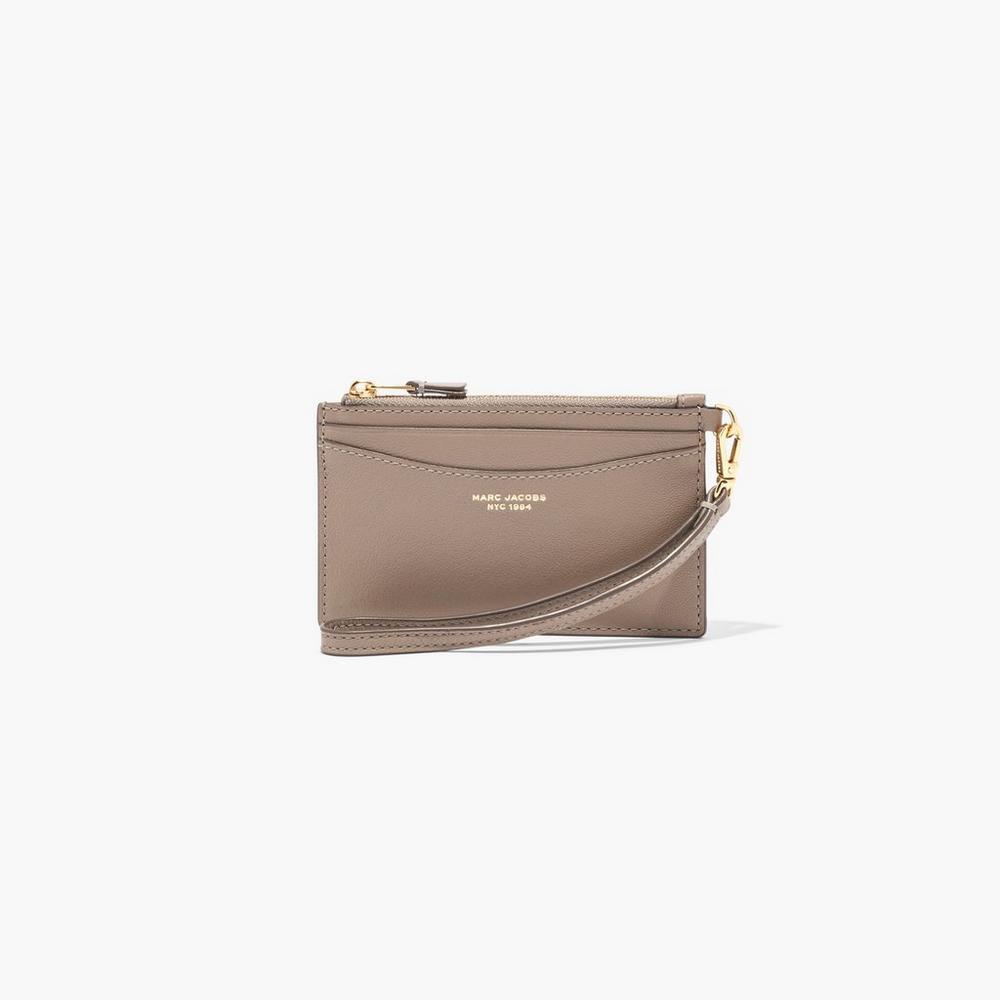 Marc Jacobs Slim 84 Top Zip Wristlet Women\'s Small Wallets Cement Brown  Australia |  ANU-075981