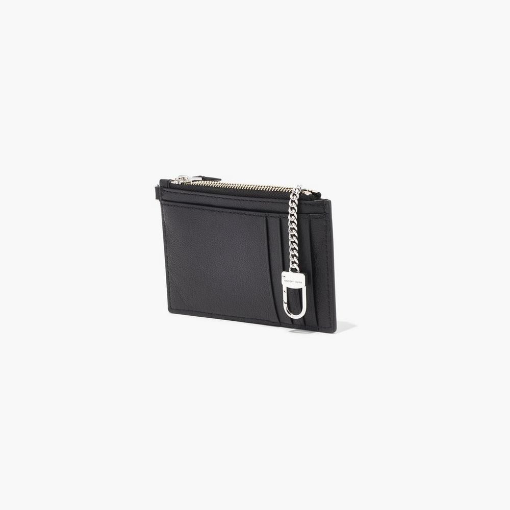 Marc Jacobs Slim 84 Top Zip Wristlet Women's Small Wallets Black  Australia |  OPR-613927