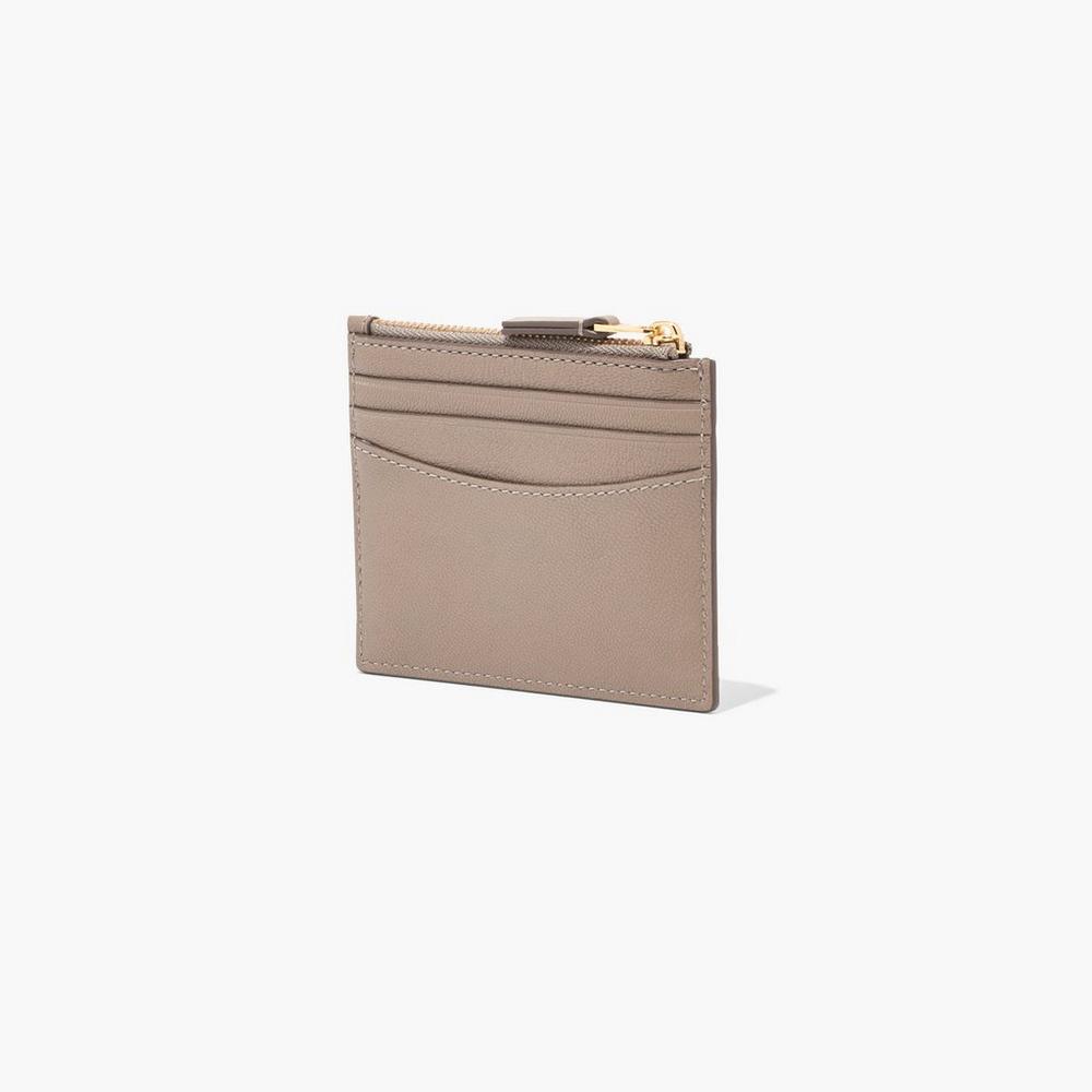 Marc Jacobs Slim 84 Zip Women's Card Case Cement Brown  Australia |  SBT-028649